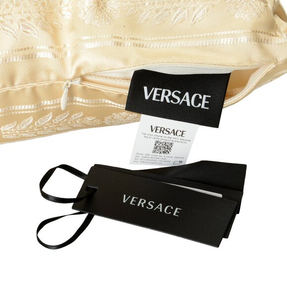 Versace Damask Pattern 100% Silk Jacquard Throw Decorative Cushion Pillow - Picture 4 of 4
